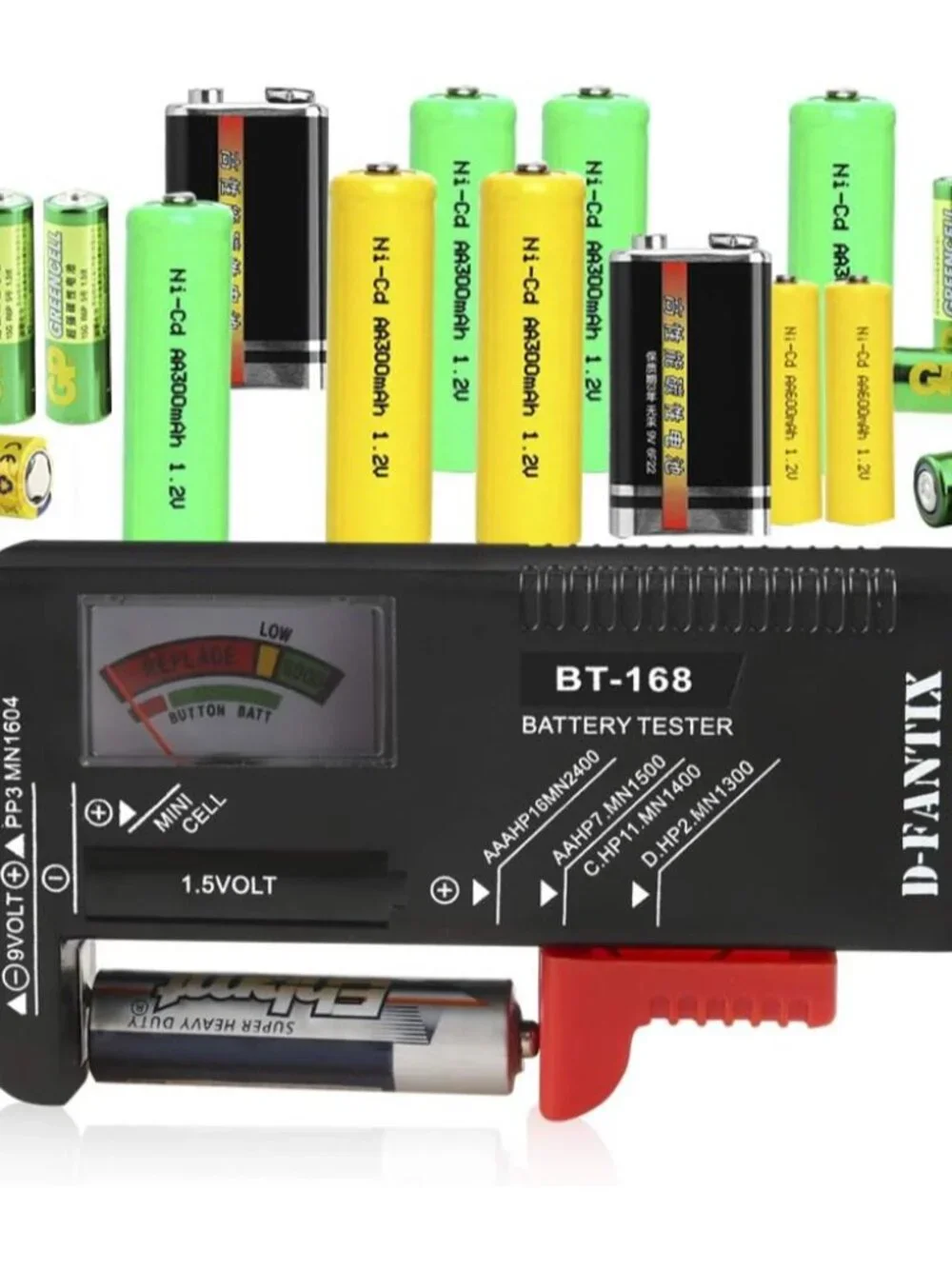 No-Battery Required Battery Tester for All Common Household Batteries - BT-168